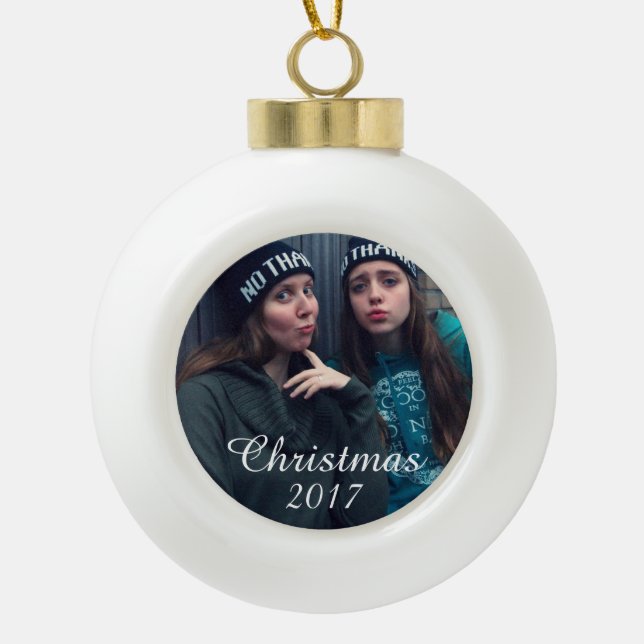 HAMbWG - Christmas Bulb - Your Image Ceramic Ball Christmas Ornament (Front)