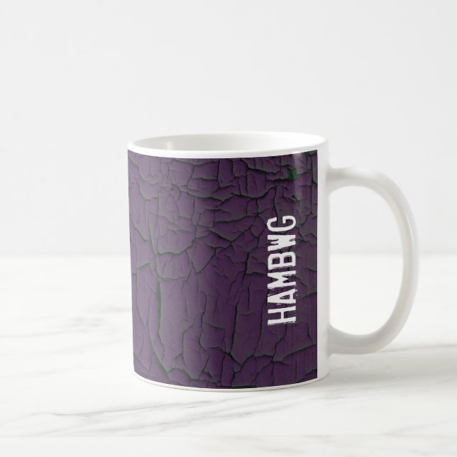 HAMbWG - Coffee Mug - Plum Crackle Paint (Right)