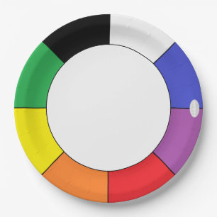 HAMbWG Color Wheel Design Paper Dinner Plate