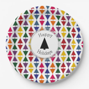 HAMbWG Colourful Christmas Trees Dinner Plate