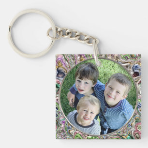 HAMbWG Colourful Frame Square Acrylic Photo Key Ring