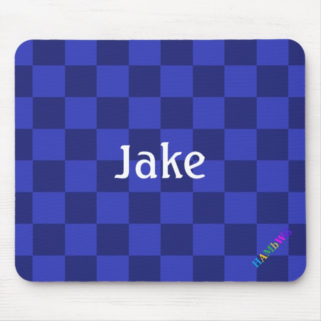 HAMbWG - Computer Mouse - Blue Chequered Pad (Front)