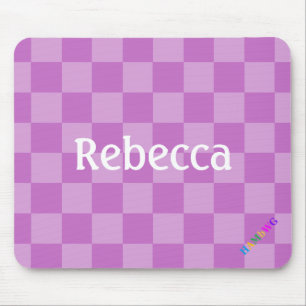 HAMbWG - Computer Mouse - Lilac Chequered Diagonal Pad