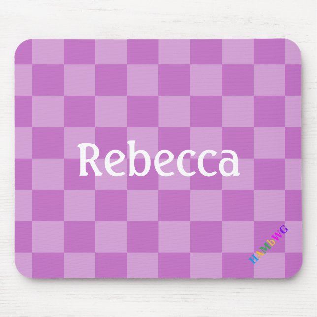HAMbWG - Computer Mouse - Lilac Chequered Diagonal Pad (Front)