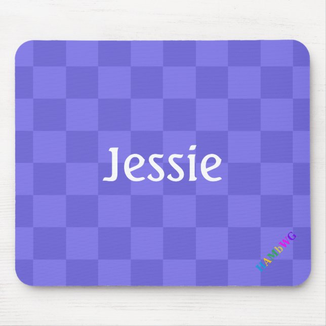 HAMbWG - Computer Mouse - Purple Chequered Diagona Pad (Front)