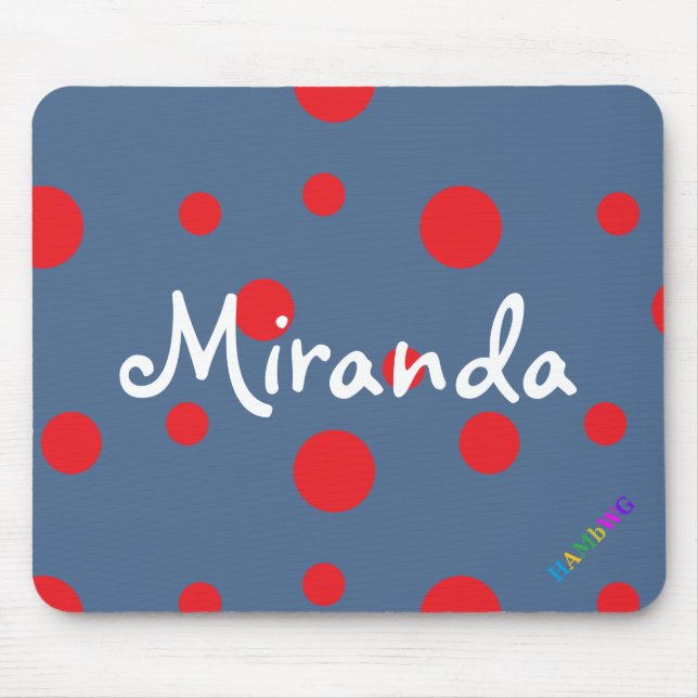 HAMbWG - Computer Mouse - Red Polka Dots Pad (Front)