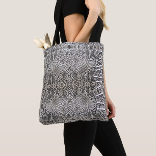 HAMbWG Cross Body Bag or Tote - B W Snakeskin Dsgn