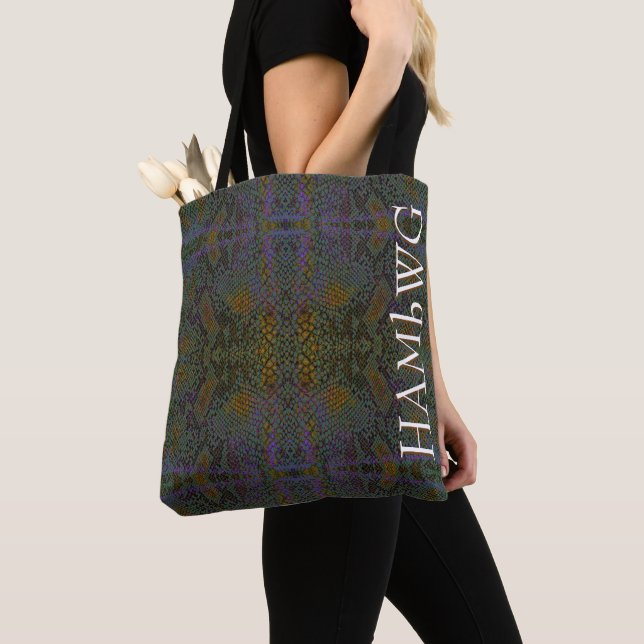 HAMbWG Cross Body Bag or Tote -  Snakeskin Design (Close Up)