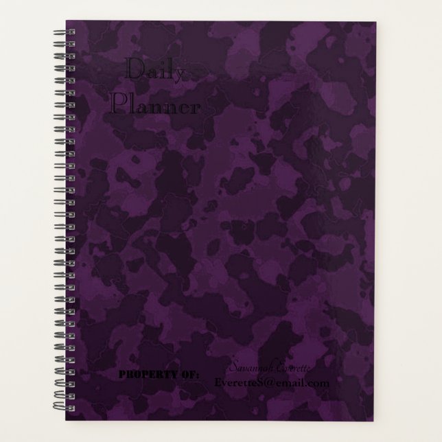 HAMbWG - Daily Planner  Purple Camoflage (Front)