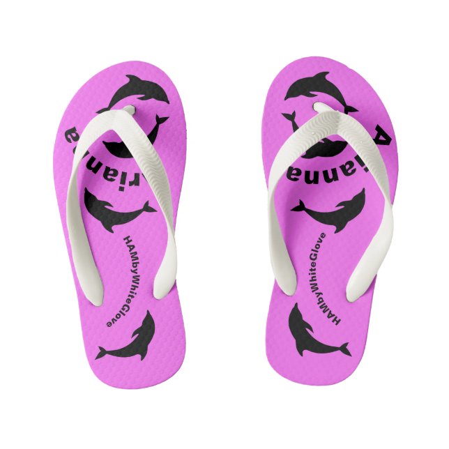 HAMbWG Flip-Flops - Dolphins Kid's Jandals (Footbed)