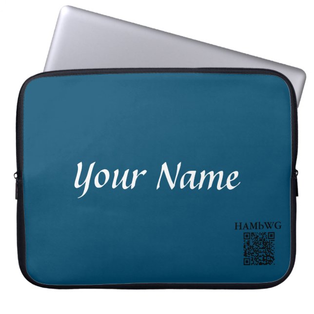 HAMbWG - Neoprene Laptop Case - Teal Personalise (Front)