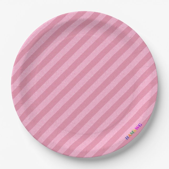 HAMbWG - Paper Goods - Light Pink Stripe w Logo Plate (Front)