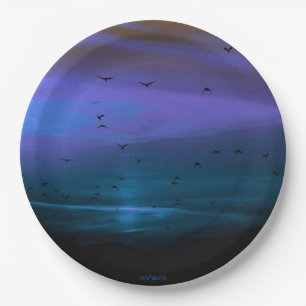 HAMbWG - Paper Plate - Halloween Sunset Blue