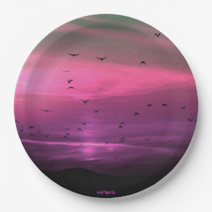 HAMbWG - Paper Plate - Pink Halloween Sunset