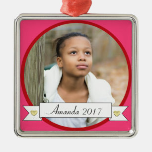 HAMbWG - Pink and Red Border with banner Metal Tree Decoration