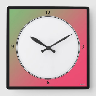 HAMbWG Pink, green, white and black - Wall Clock