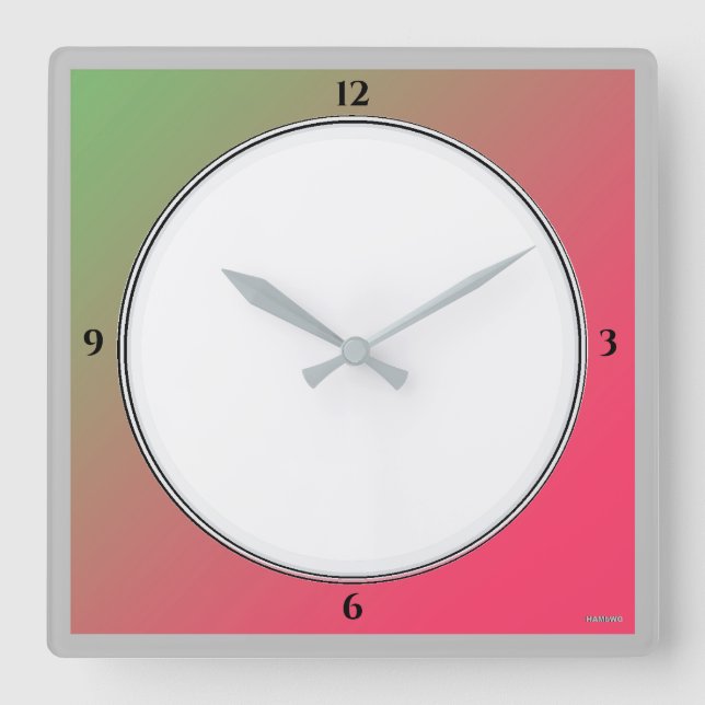 HAMbWG Pink, green, white and black  - Wall Clock (Front)