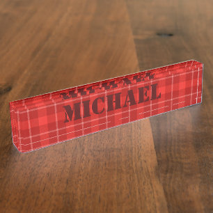 HAMbWG - Red Tartan Nameplate