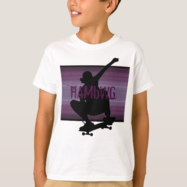 HAMbWG - T Shirt -  Amethyst  SkateBoarder (Front)