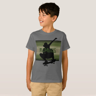 HAMbWG - T Shirt -  Olive SkateBoarder