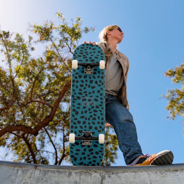HAMbWG Teal Leopard Skateboard (Outdoor 1)