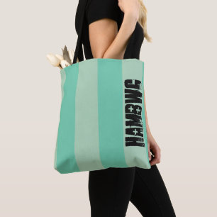 HAMbWG - Tote Bag- Bright Mint Stripe HAMbWG Logo Bag