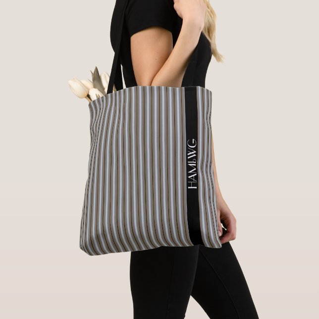 HAMbWG - Tote Bag - Pearl Coloured Stripe (Close Up)