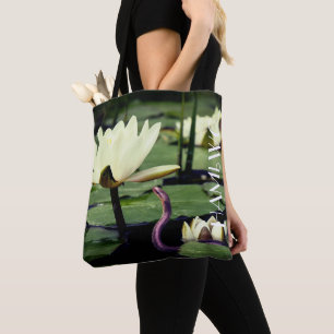 HAMbWG - Tote Bags - Lotus with Snake