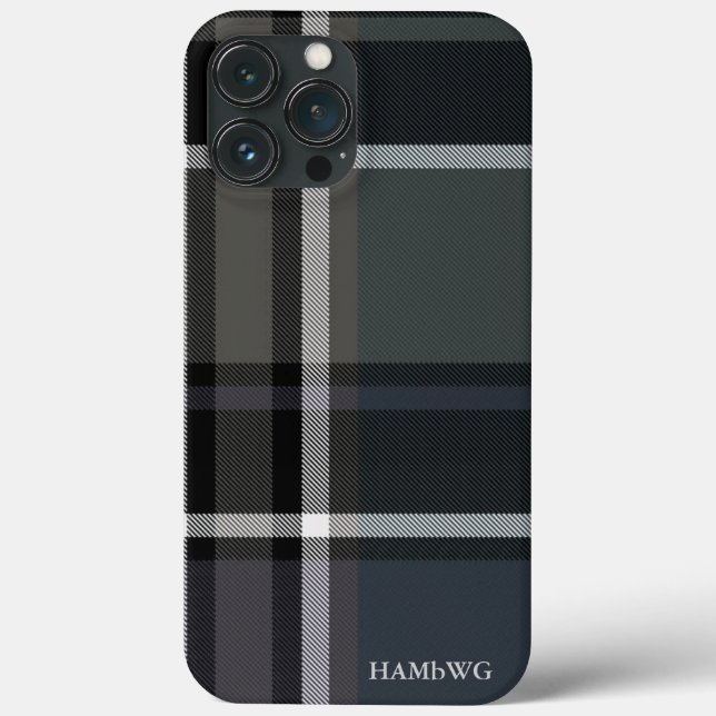 HAMbWG  Tough Xtreme Phone Case - Black Grey Plaid (Back)