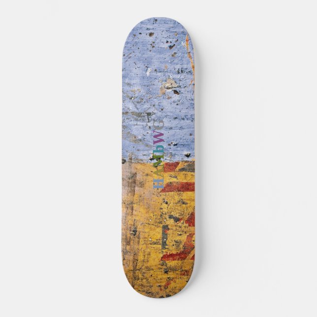 HAMbWG - Two colour distressed look Hardwood Maple Skateboard (Front)
