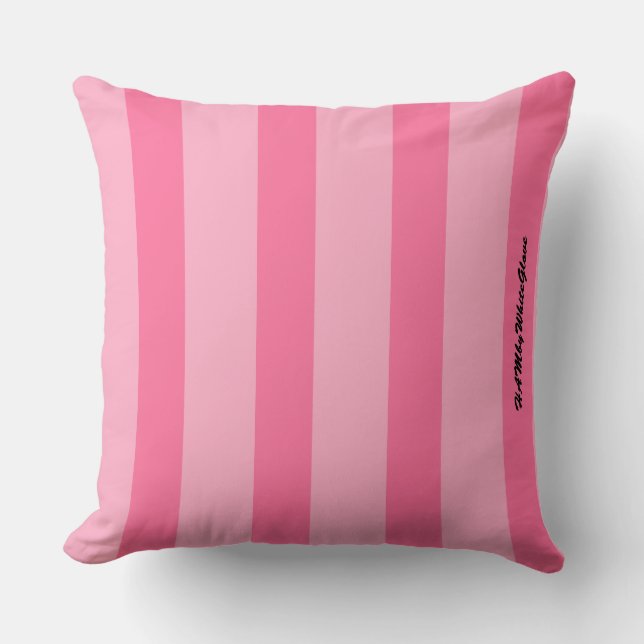 HAMbWG Vanity Pillow - Add name - Pink Stripe (Front)