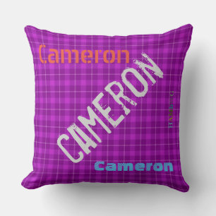 HAMbWG Vanity Pillow - Add name - Violet Plaid