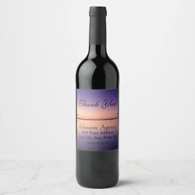 HAMbWG - Wine Bottle Label - Lilac Sunset (Front)