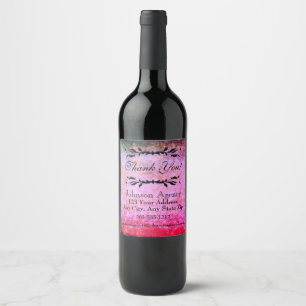 HAMbWG - Wine Bottle Label - Pink Distressed Look