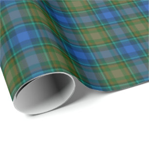 HAMbWG Wrapping Paper - Bright Blue/Olive Tartan