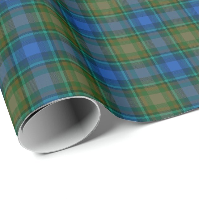 HAMbWG Wrapping Paper - Bright Blue/Olive Tartan (Roll Corner)