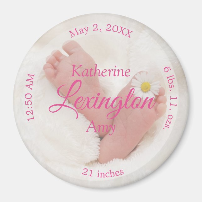 HAMbyWG - Baby Birth Announcement Magnet (Front)