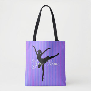 HAMbyWG Ballerina on Lavender Stripes Tote Bag