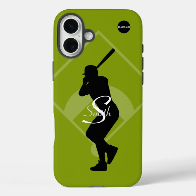 HAMbyWG - Baseball Player Graphic & Your Name Case-Mate iPhone Case (Back)