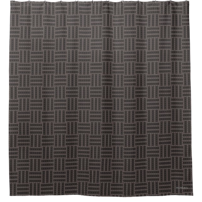 HAMbyWG - Black & Grey Woven Look Pattern Shower Curtain (Front)
