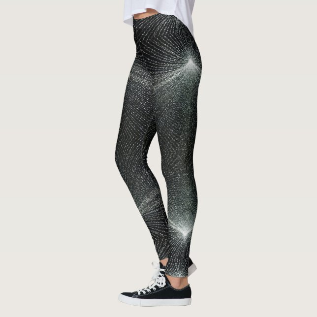 HAMbyWG - Comprssion Leggings - Black White Spray (Left)