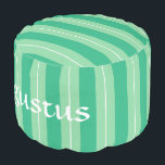 HAMbyWG - Cotton Round Pouf Chair - Green Stripes<br><div class="desc">HAMbyWG - Cotton Round Pouf Chair - Vibrant Green Stripes - Personalise with your name</div>