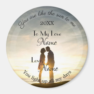 HAMbyWG - Couple at sunrise Love Personalised Magnet