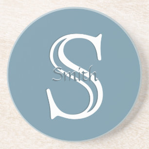 HAMbyWG - Custom Color Monogram - Slate Blue Coaster