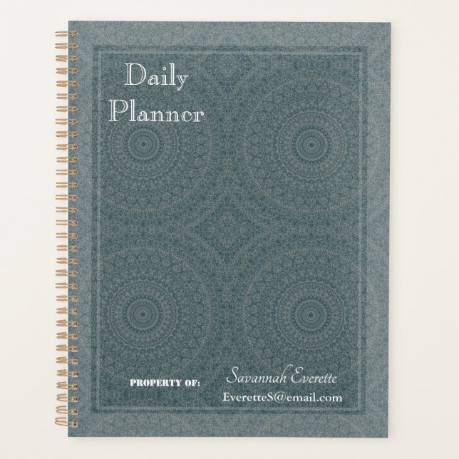 HAMbyWG - Daily Planner - Sage  & Grey Mandala (Front)