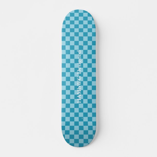 HAMbyWG Designed - Skateboard - Aqua Checkers (Front)