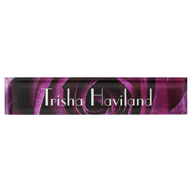 HAMbyWG Desk Name Plate - Classic Raspberry Rose (Front)