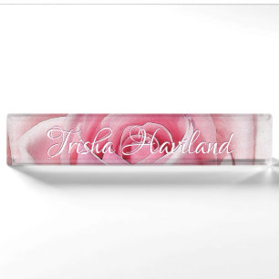 HAMbyWG Desk Name Plate - Pale Pink Rose