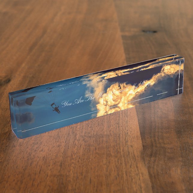 HAMbyWG Desk Name Plate - Parachuting (Side)