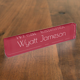 HAMbyWG - Desk Name Plate - Red